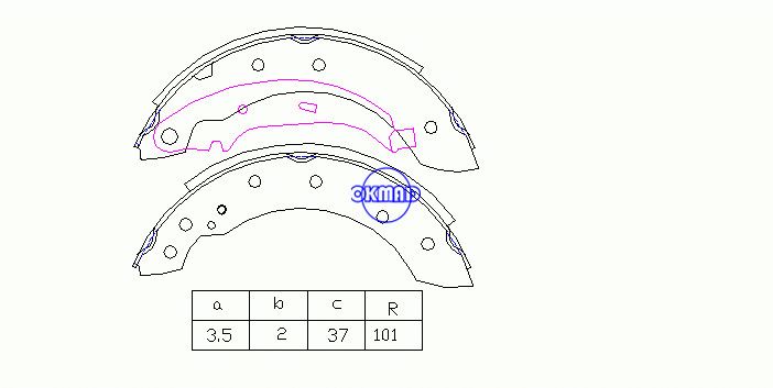 CITROEN SAXO XSARA DACIA LODGY LOGAN SANDERO LIFAN 520i MG3 PEUGEOT 106 206 306 RENAULT CLIO THALIA TWINGO Sapatas de freio a tambor FMSI:1695-S1029 OEM:7701205720 FSB519 GS8534, OK-BS440